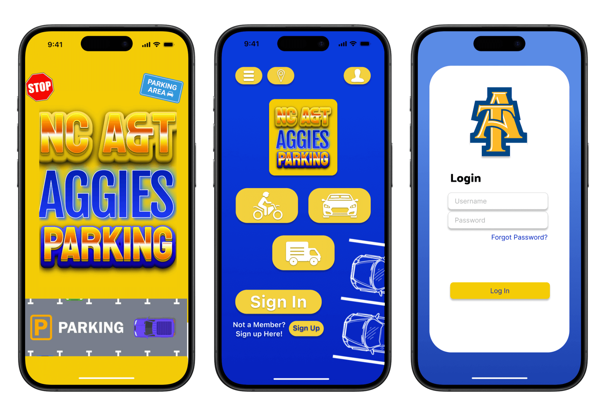 Parking app UI screenshot